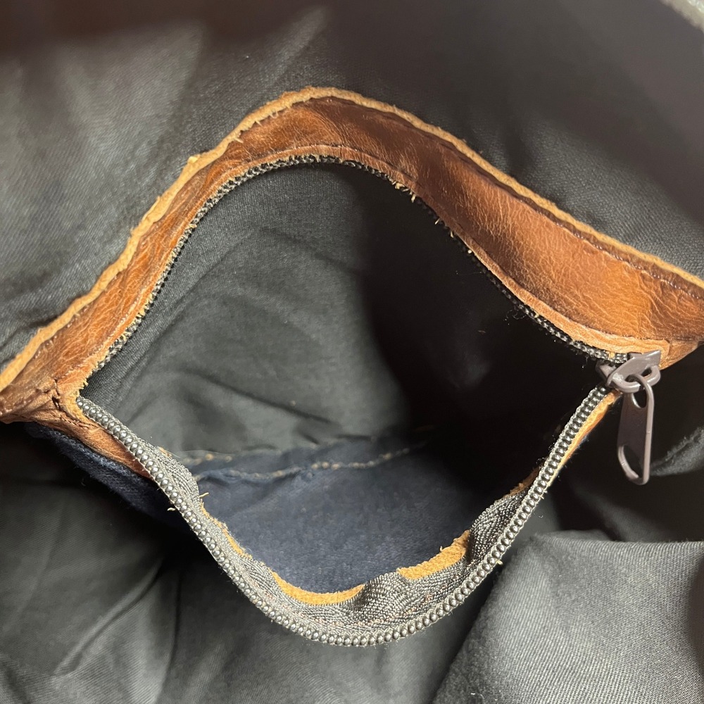 Vintage Leather Crossbody Shoulder Bag Brown Multi-Pocket Purse Mexico - Picture 13 of 16